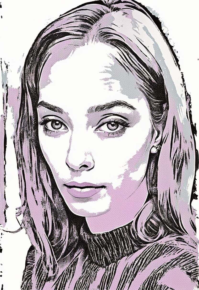 Glamorous 1950s Hollywood Actress in Pop Art Style