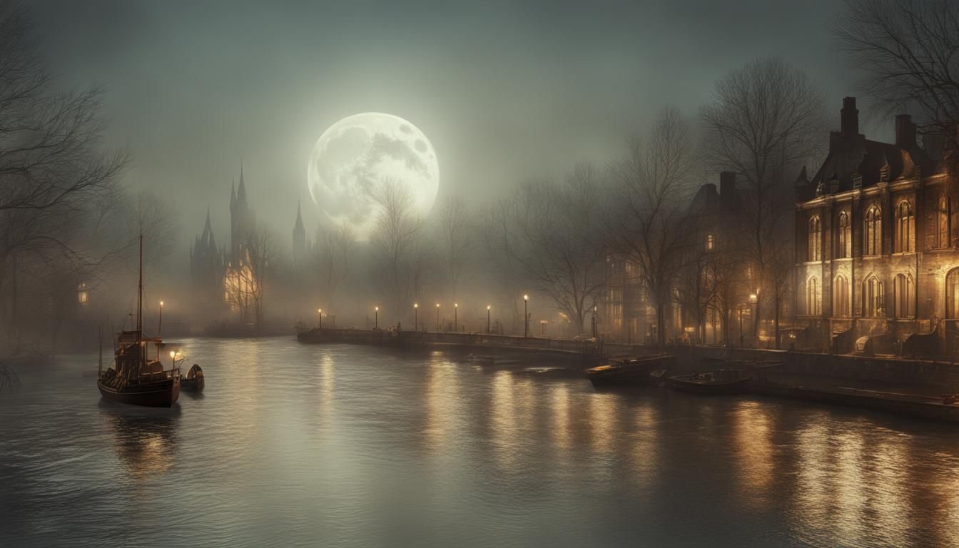 Thames River Reflections: Fantastical Matte Painting