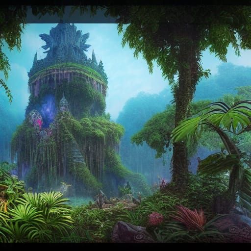 Detailed Jungle Temple Concept Art