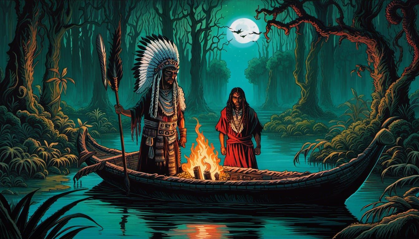 Shaman and Necromancer in Dark Fantasy Bayou