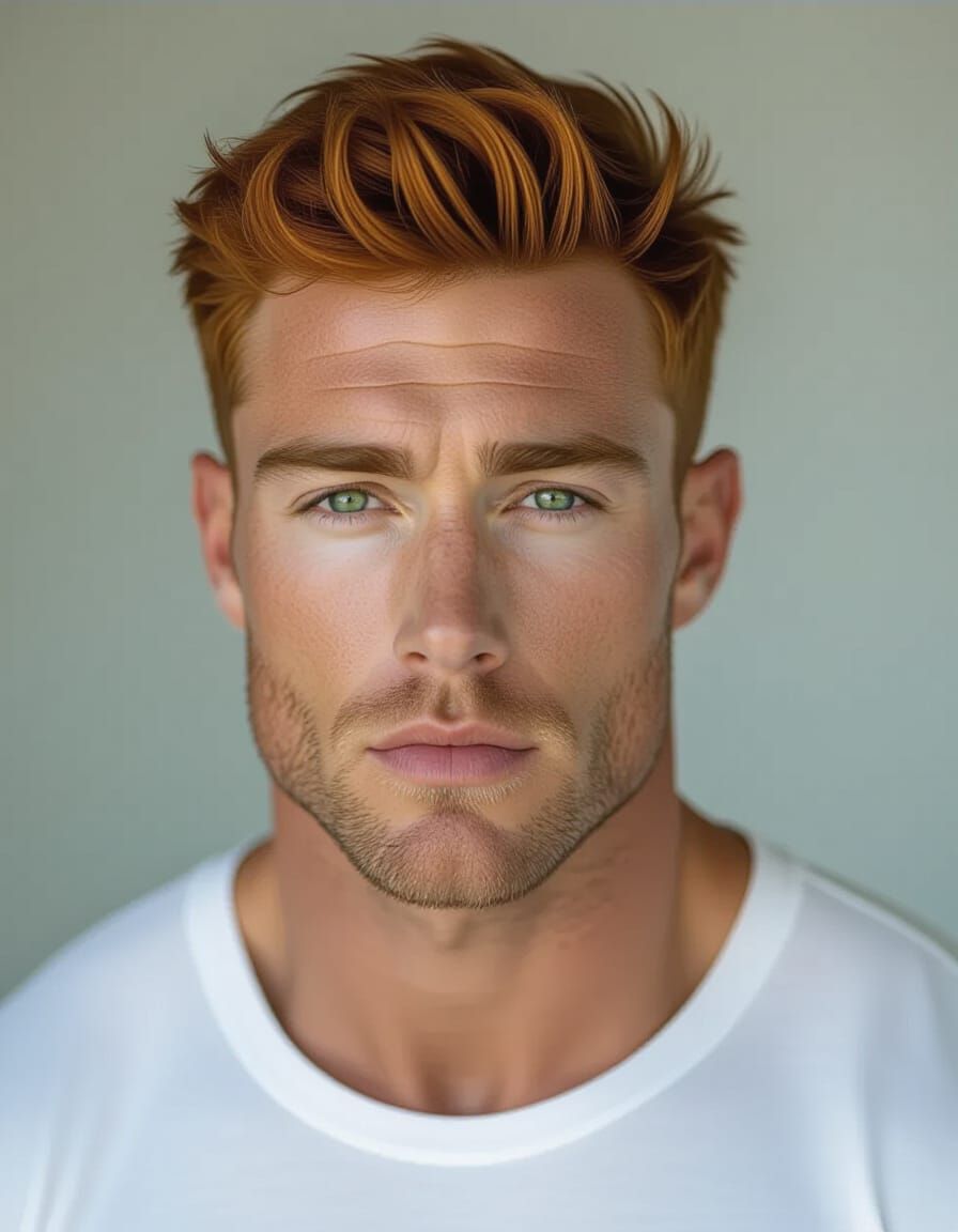 Hyper-Realistic Portrait of a Ginger Haired Bodybuilder