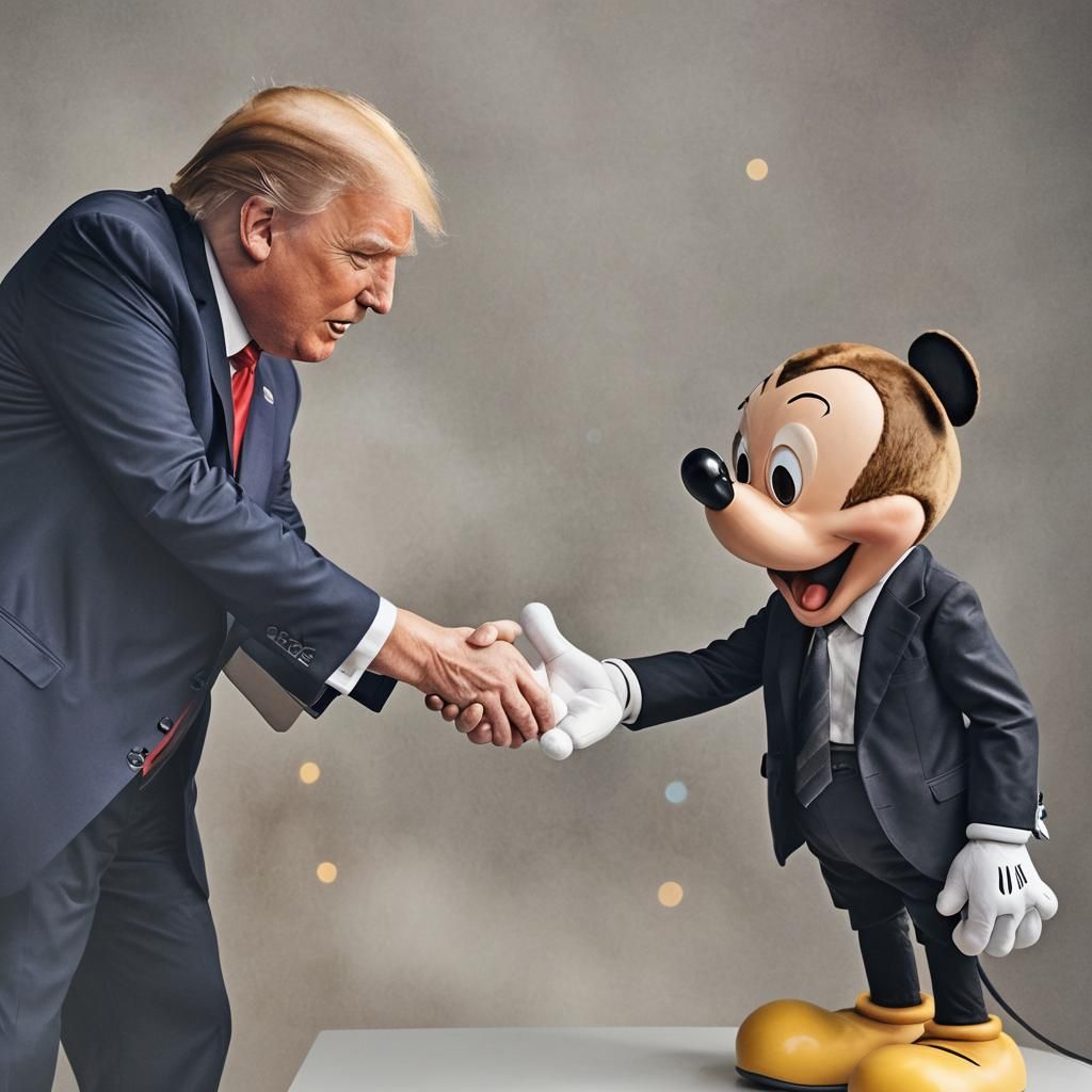 Donald Trump and Mickey Mouse Portrait