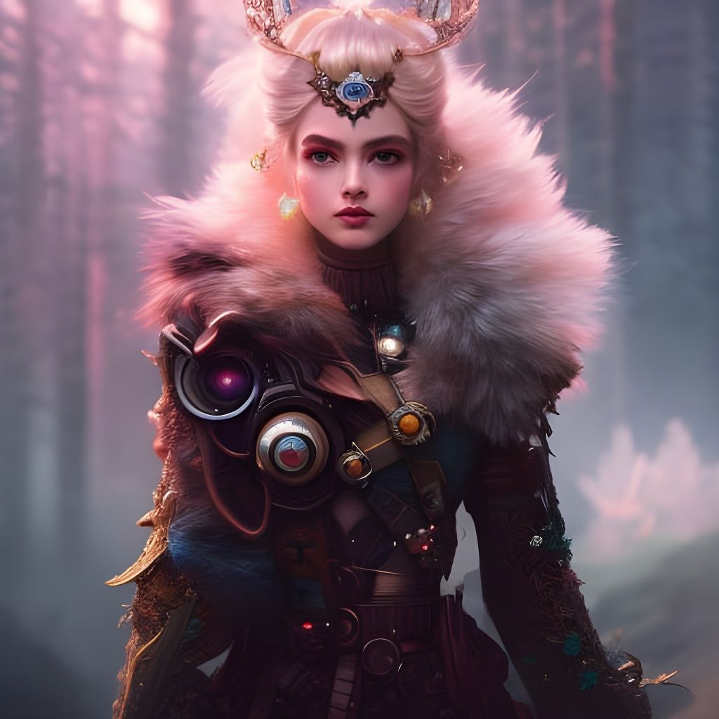 Candy Steampunk Monster Portrait on Ukiyoe Counter