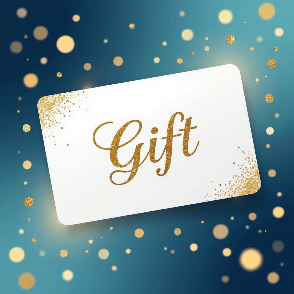 Elegant Gift Card Design with Vibrant Gradient and Bokeh