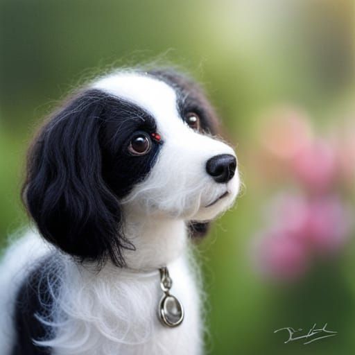 Realistic Needle Felted Dog Sculpture