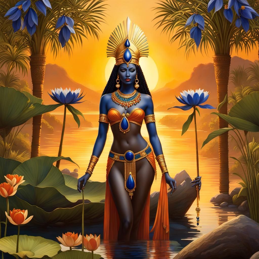 Exotic and enticing goddess of the Nile  bare chested