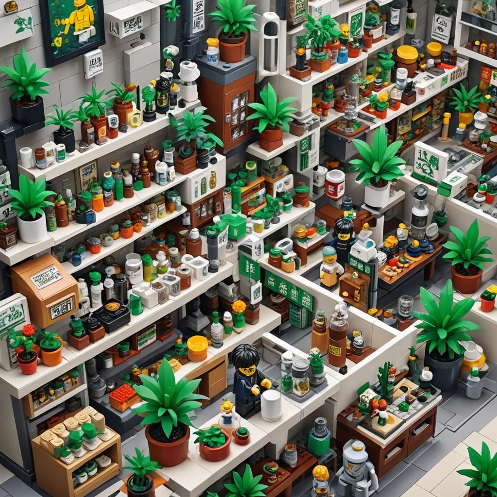Lego Marijuana Shop Set in Anime Style