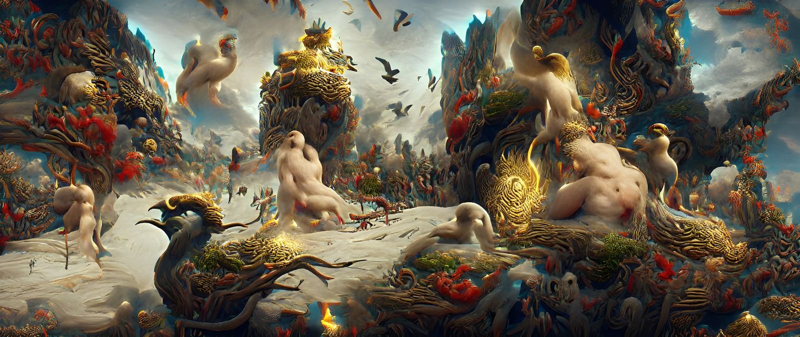 Prometheus' Torment: Birds of Fire in Dark Surrealism