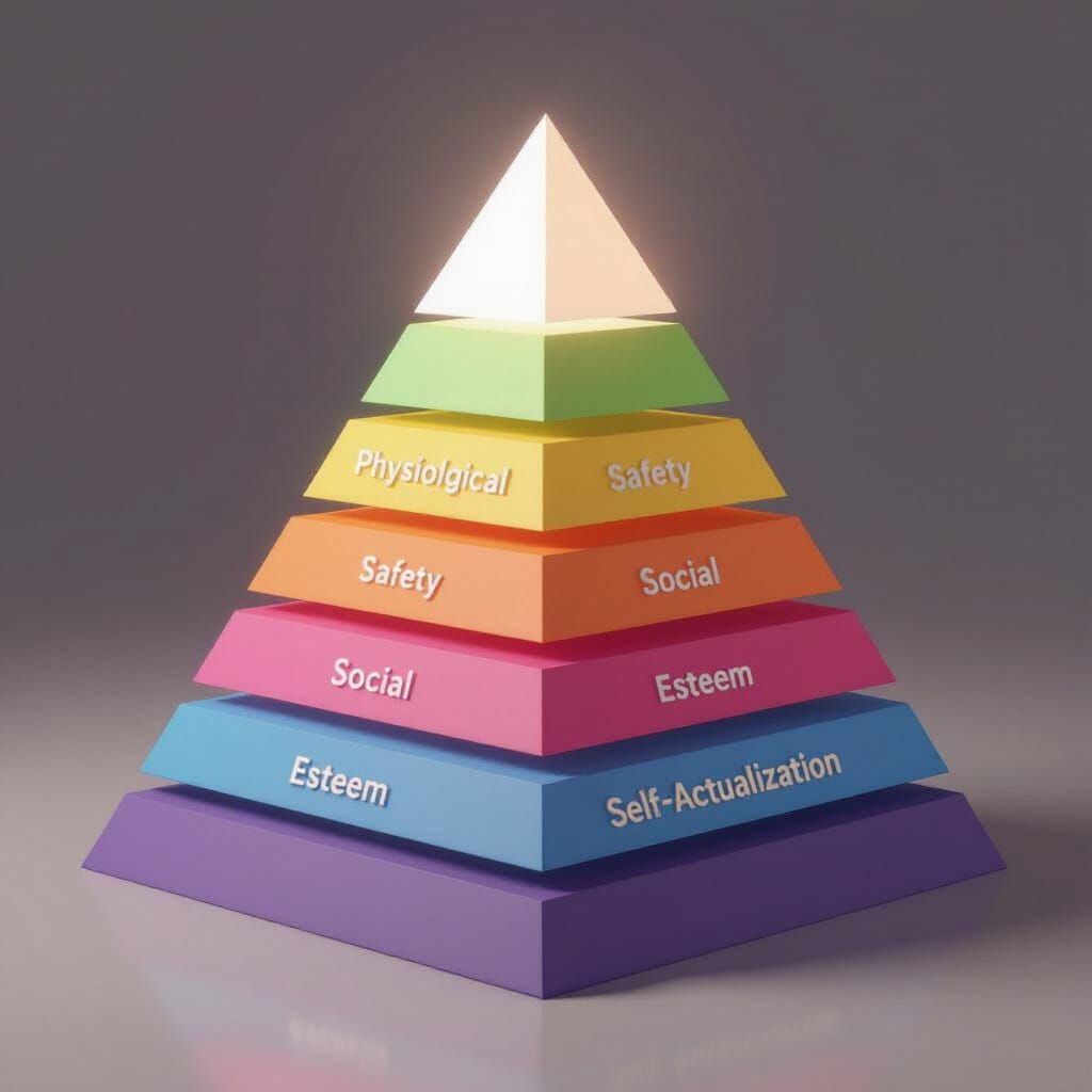 Five-Layered Motivational Pyramid: Self-Actualization Glow