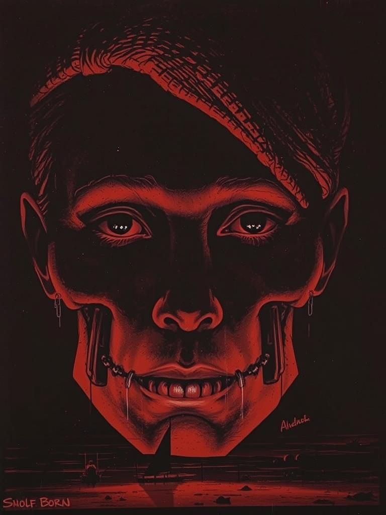 Apocalyptic Woman's Portrait in Airbrush Style