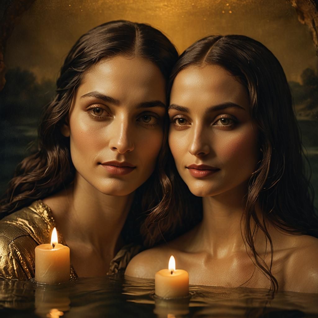 Mona Lisa and Lover Bathing: Renaissance Intimacy
