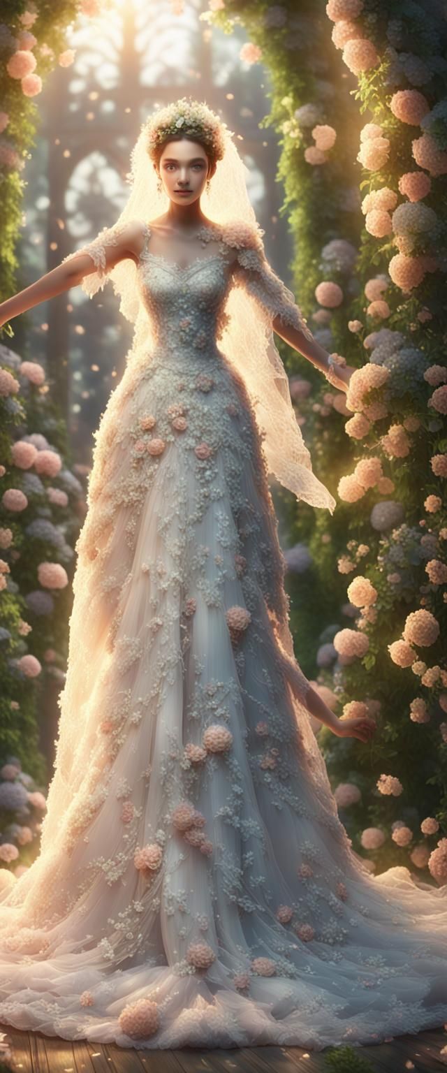 Magical Bride in Anime-Inspired Wedding Dress