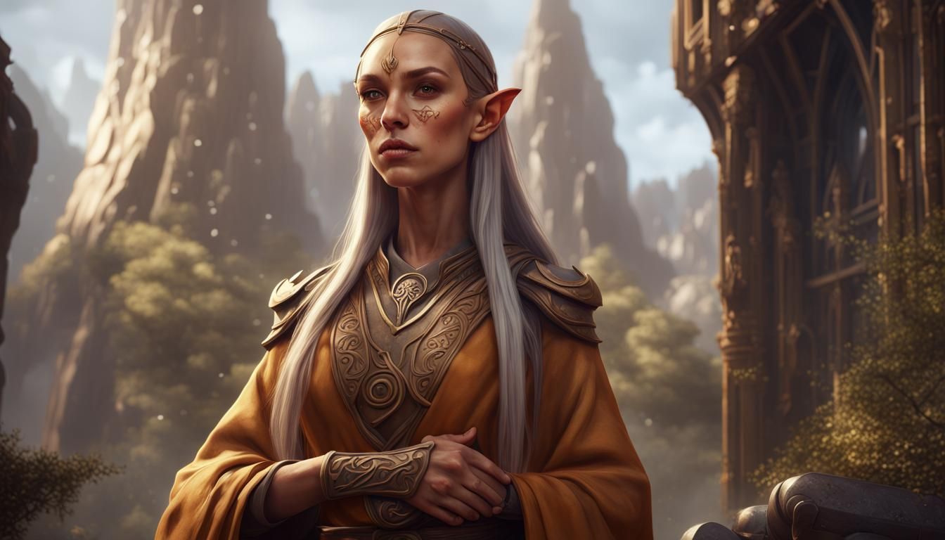 Elven Monk in Detailed Fantasy Concept Art