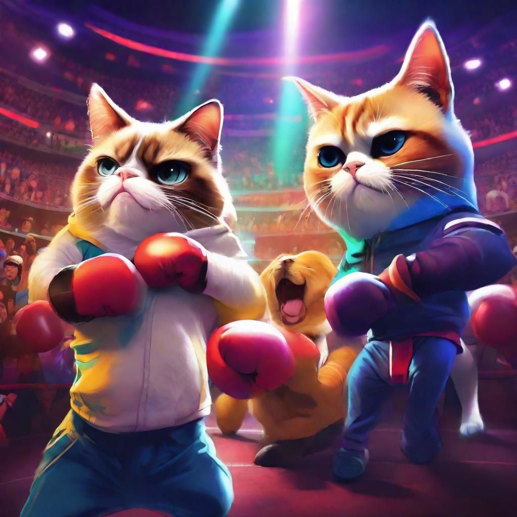 Memes Fight Club: Digital Painting of Boxing Memes