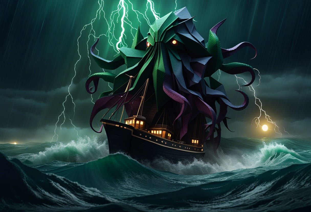 Cthulhu Emerges: Origami Papercraft Horror