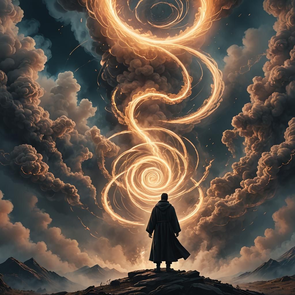 Mystical Man in Smoke: A Digital Matte Painting