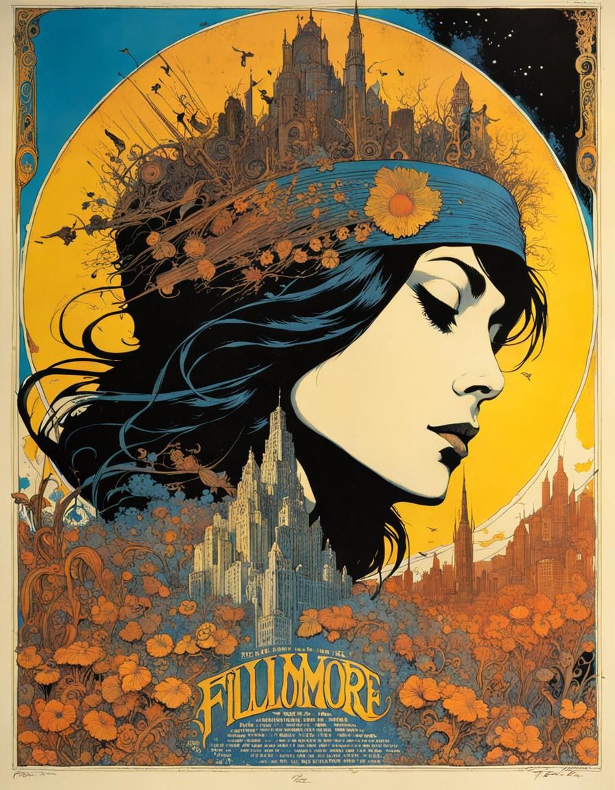 ReImagining a Poster for a concert at the Fillmore East in the late 1960’s ….