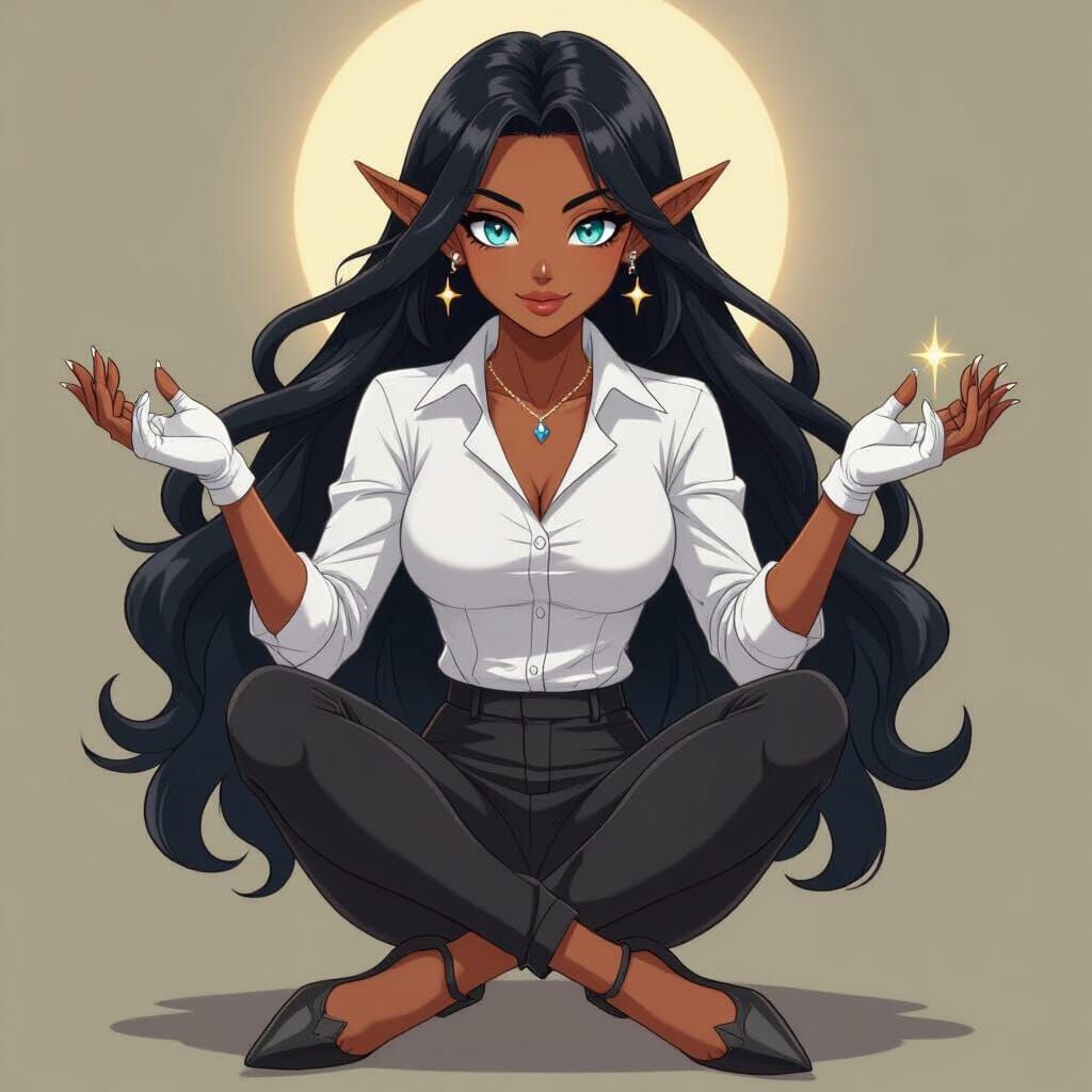 Divine Shape-Shifter Goddess with Unique Eyes and Hooves