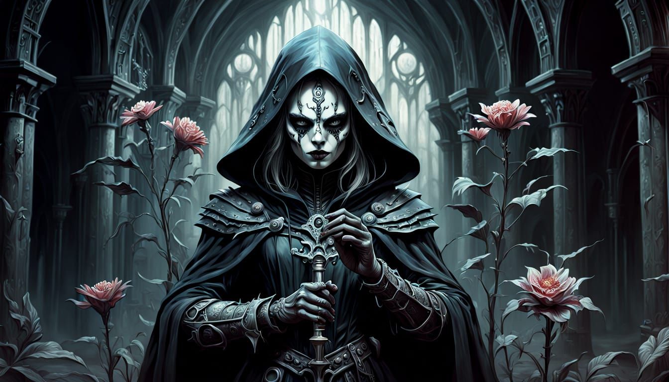 Warrior-Witch in Surreal Medieval Fantasy Setting