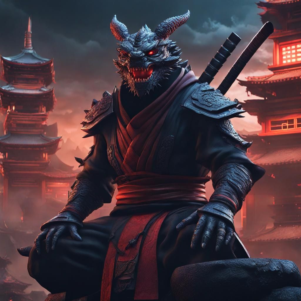 Ninja IT Kaiju: Detailed Matte Painting