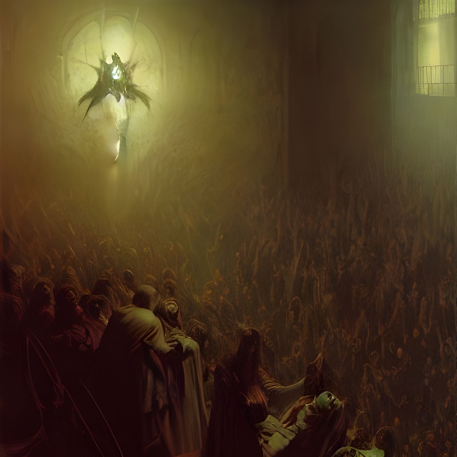 Death's Ovations: A Gothic Horror Oil Painting