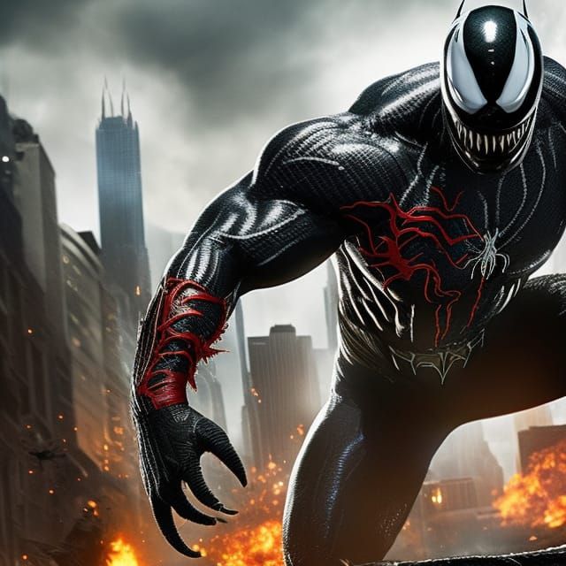 Venom Superhero Masterpiece in Comicmay Style