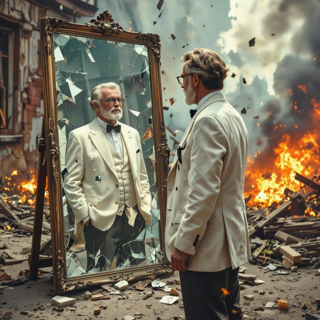 Man Sees Younger Self in Exploding Mirror