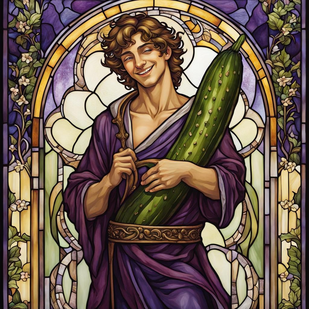 Young Man with Cucumber 231228B