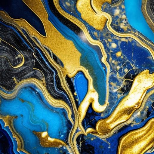 Aesthetic Ink Marble Agate Cross Section in Gold