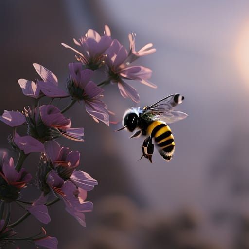 Detailed Bee: Photorealistic Artstation Masterpiece