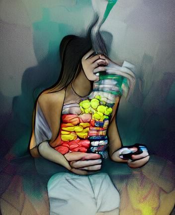Simple AI Image of Addiction