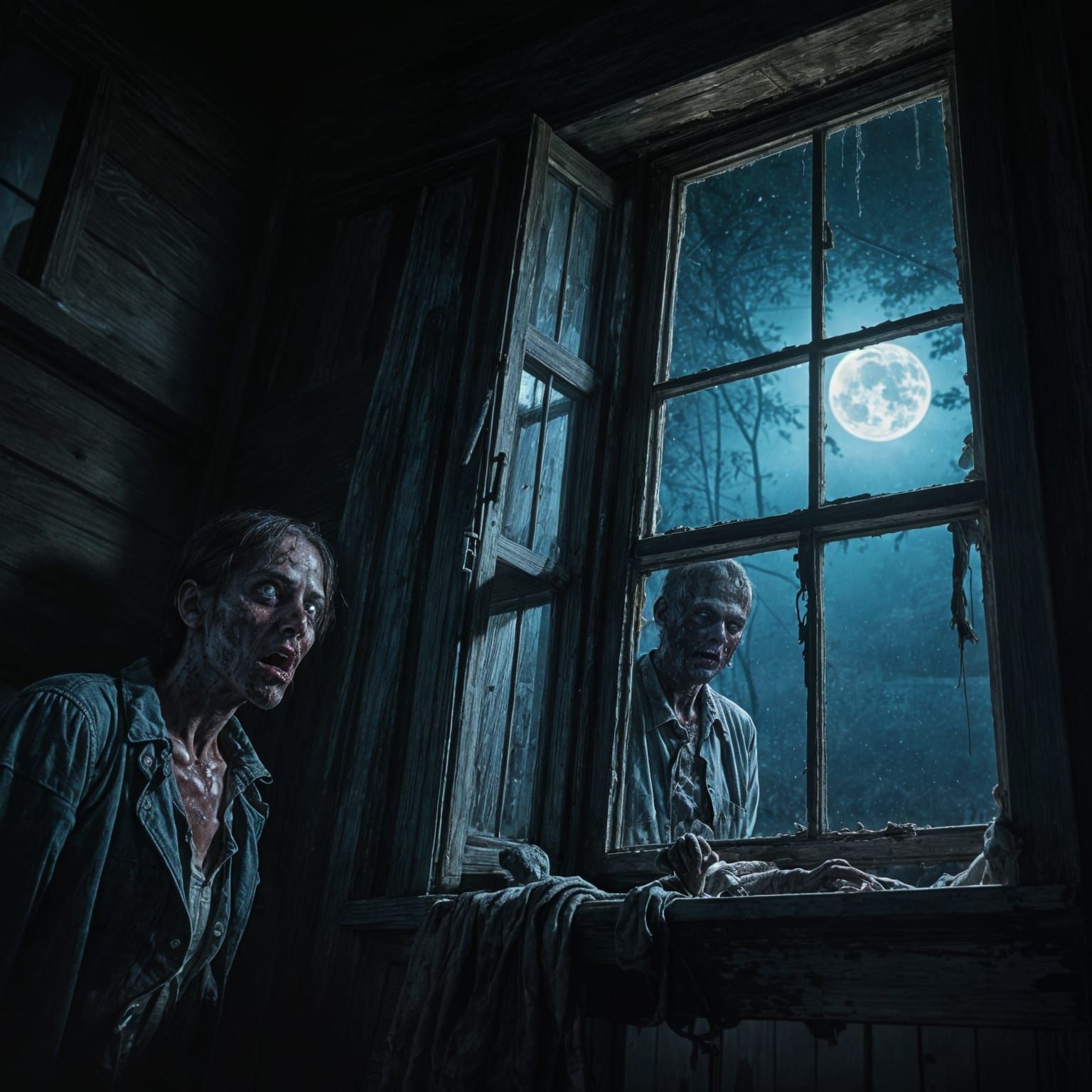 Zombies at the Farmhouse Window