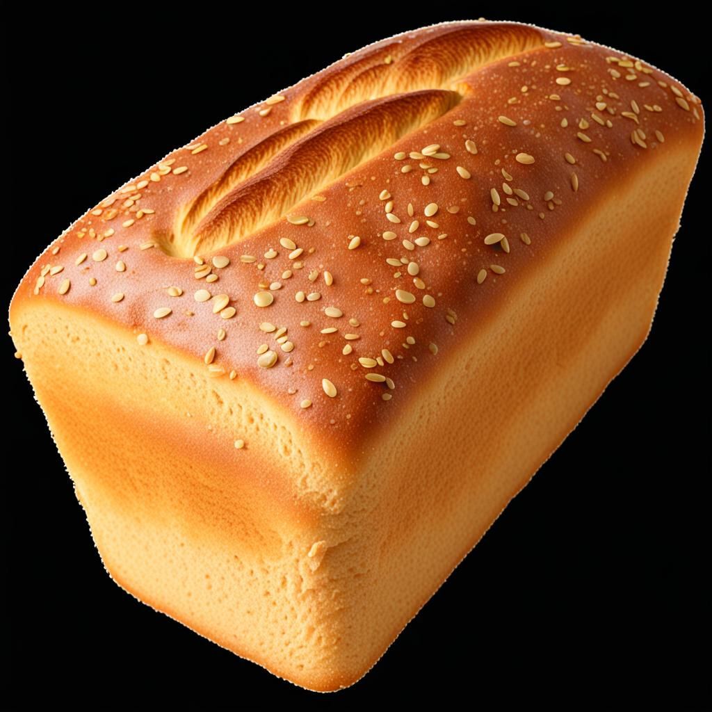 Realistic Loaf of Bread on Empty Background