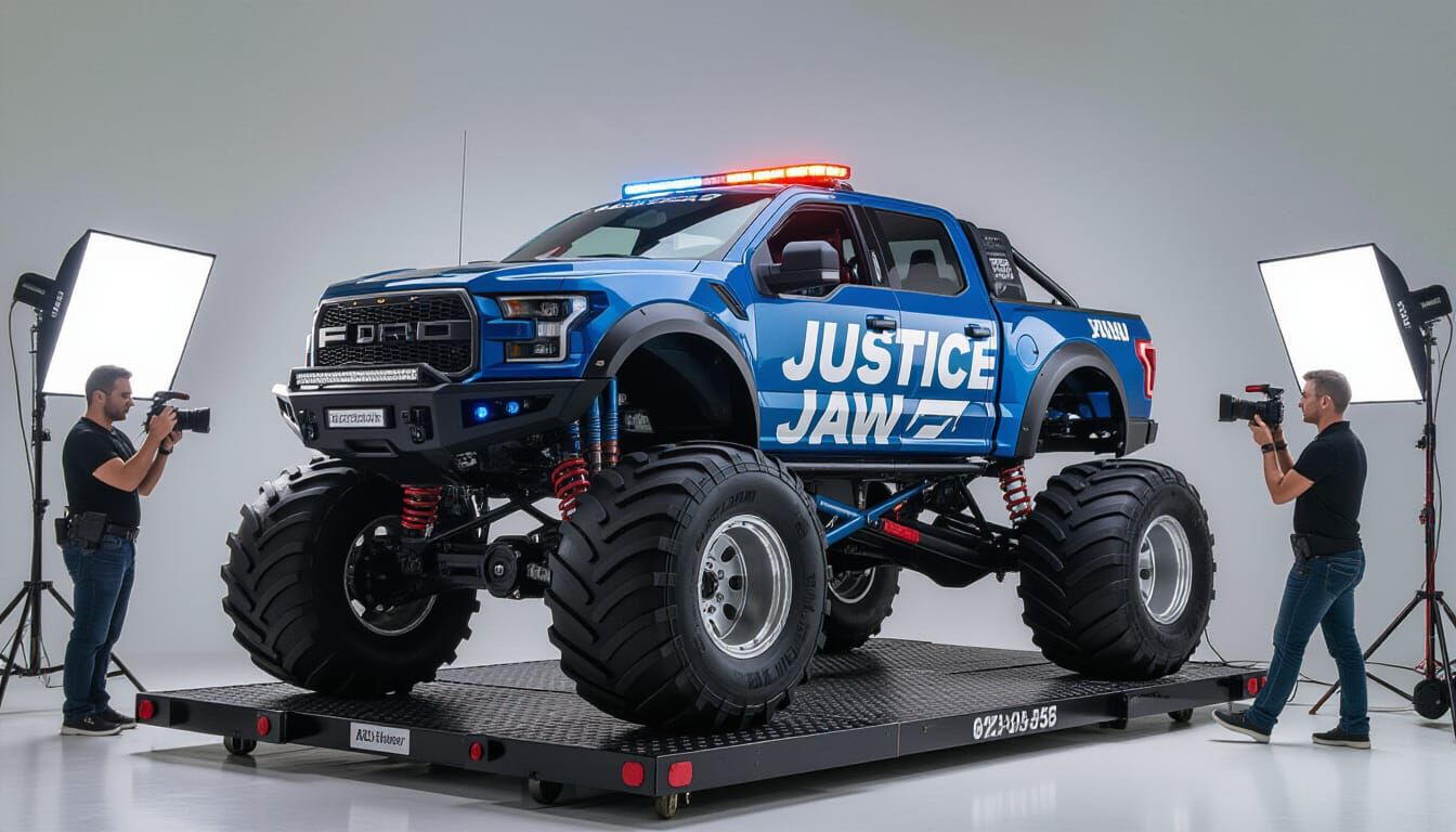 Justice Jaw Monster Truck with Tactical Pit Crew