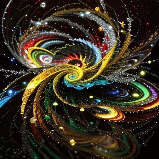 Galactic Mirrors: Photorealistic 3D Explosion of Color