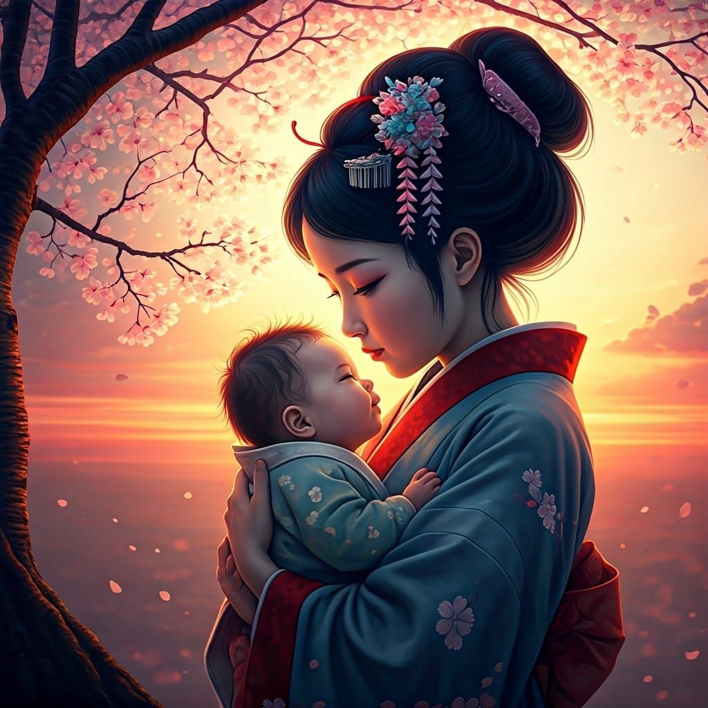 Geisha and baby
