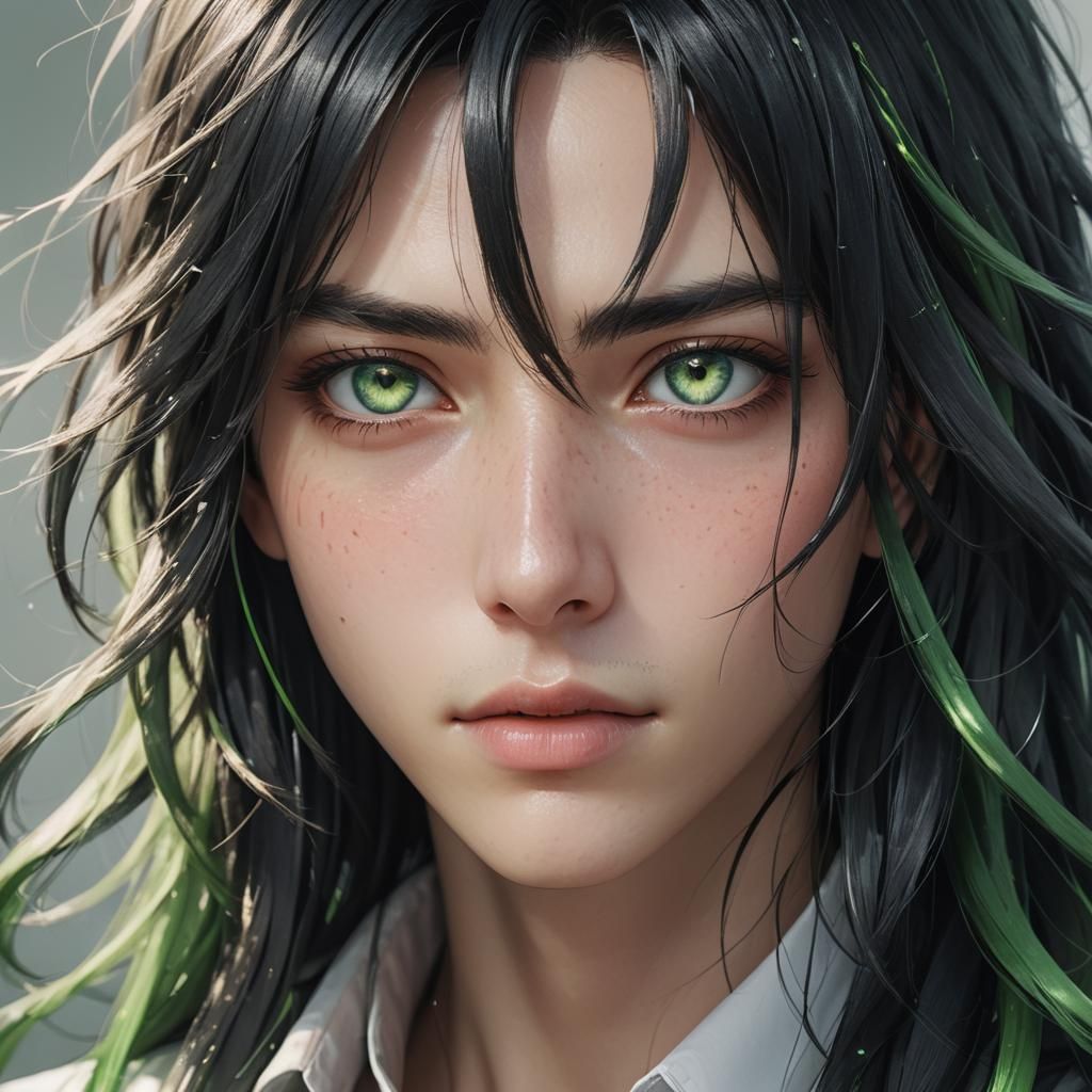 Hyper-Realistic Anime Portrait of Androgynous Person