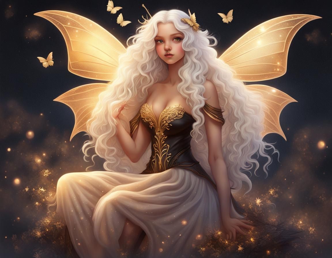 Fantasy Fairy Girl with Panflute in Astral Style