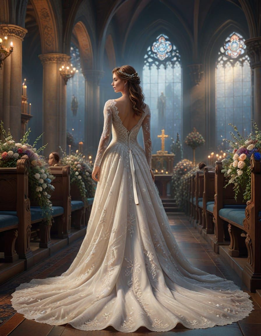 Ethereal Bride in Stunning Wedding Gown