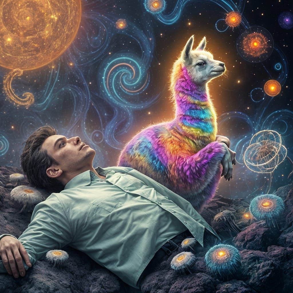 Dreaming Alpaca: Holographic Cosmic Illustration