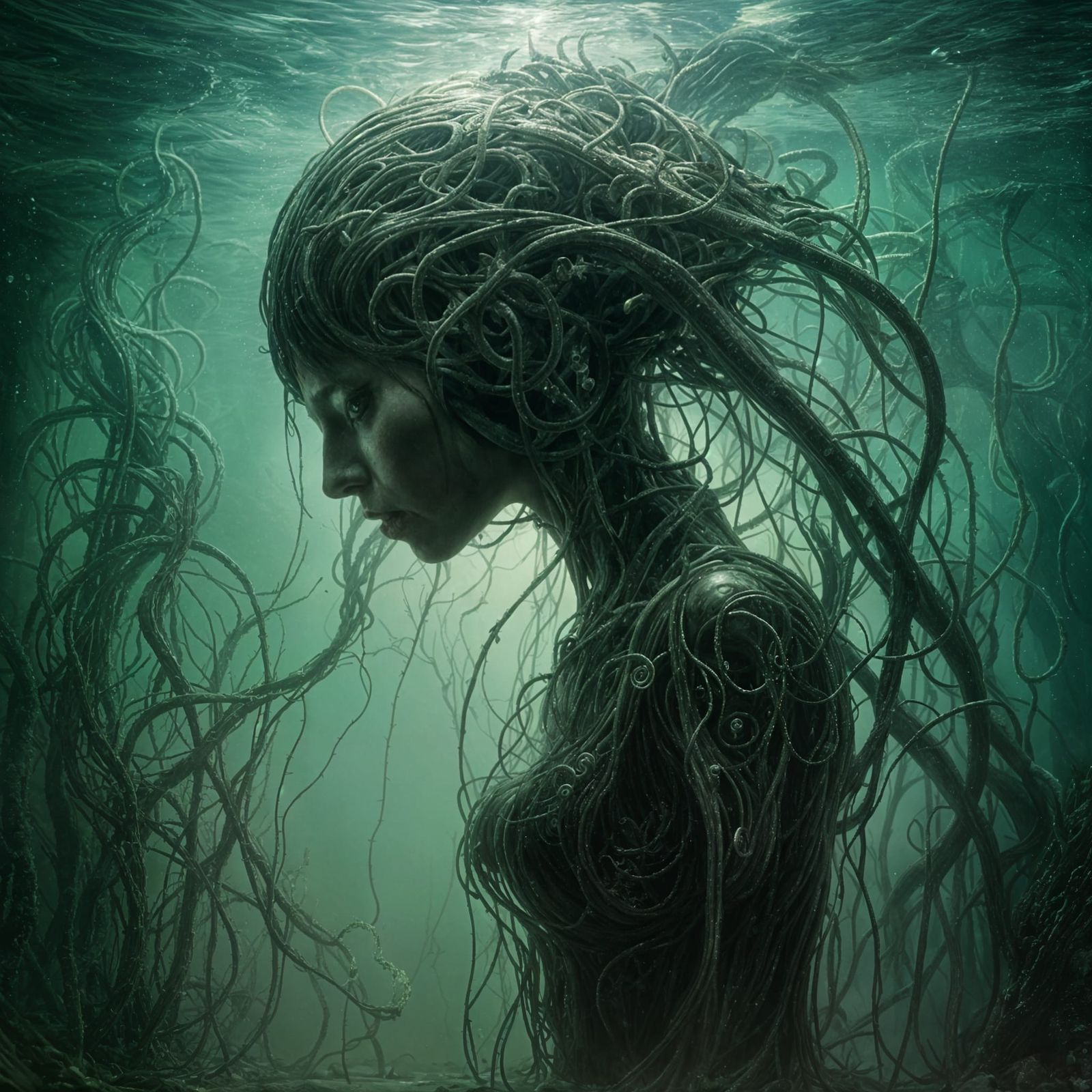 Underwater Tentacle Horror in Macabre Style