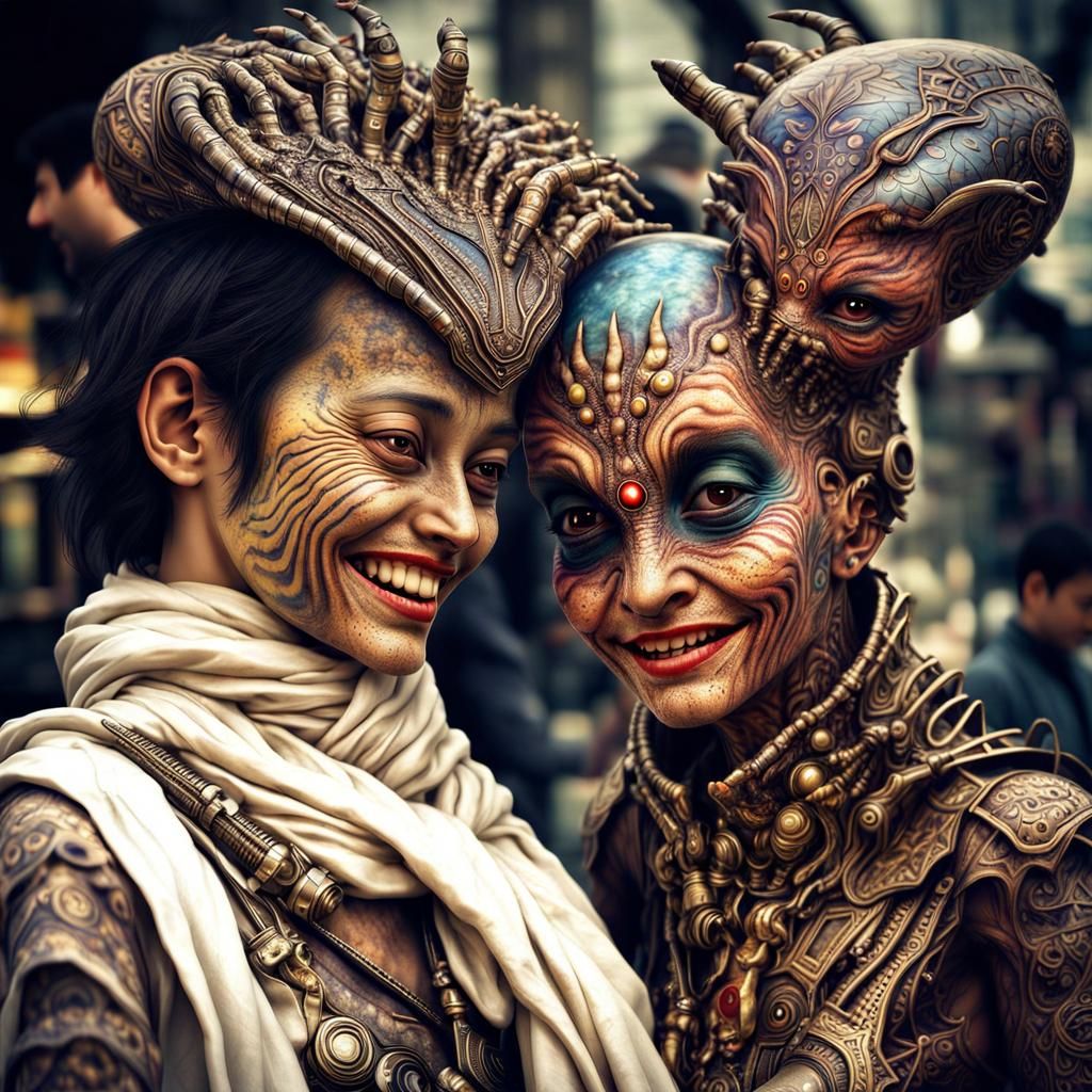 Photorealistic Aliens with Exotic Skin Textures