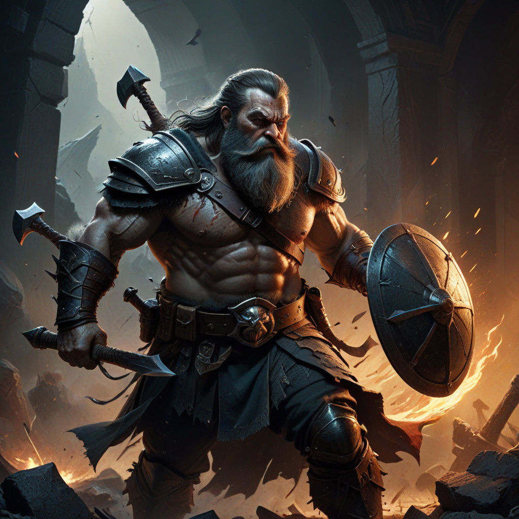 Dwarf Warrior in Battle Attire