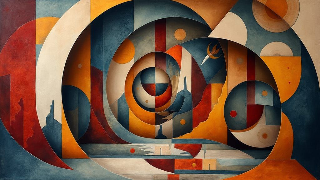 Surreal Cubist Vortex in Hyper-dimensional Space