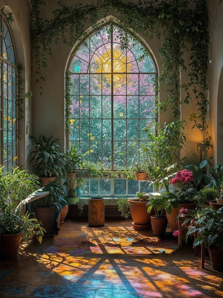 Vibrant Light Dance on Ceramic Floors