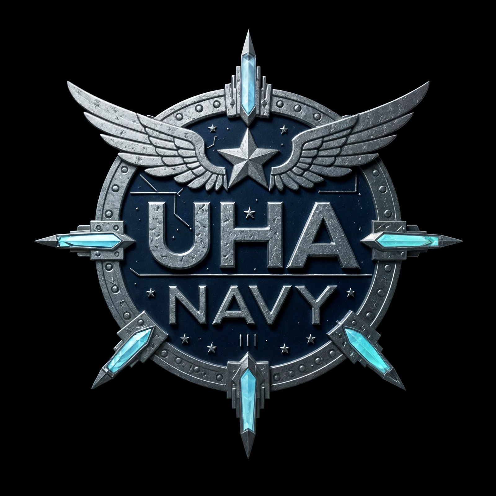 UHA Navy Military Sci-Fi Badge Logo Design