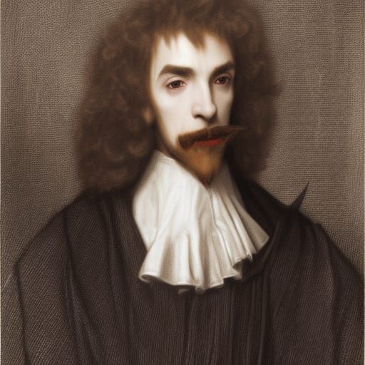 Gothic Vampire Lord Portrait in Baroque Style