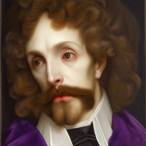 Gothic Vampire Lord Portrait in Baroque Style