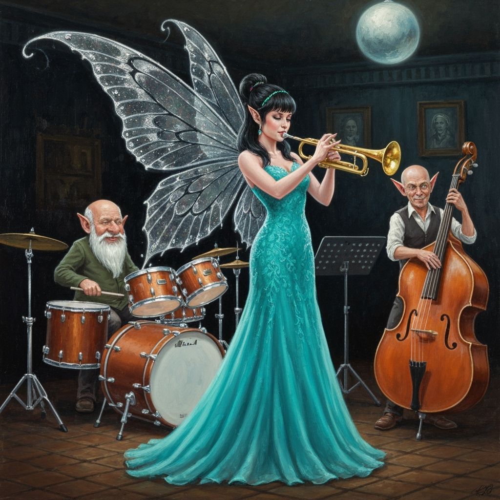 Fantasy Jazz Band: Fairy, Gnome, and Elf Musicians