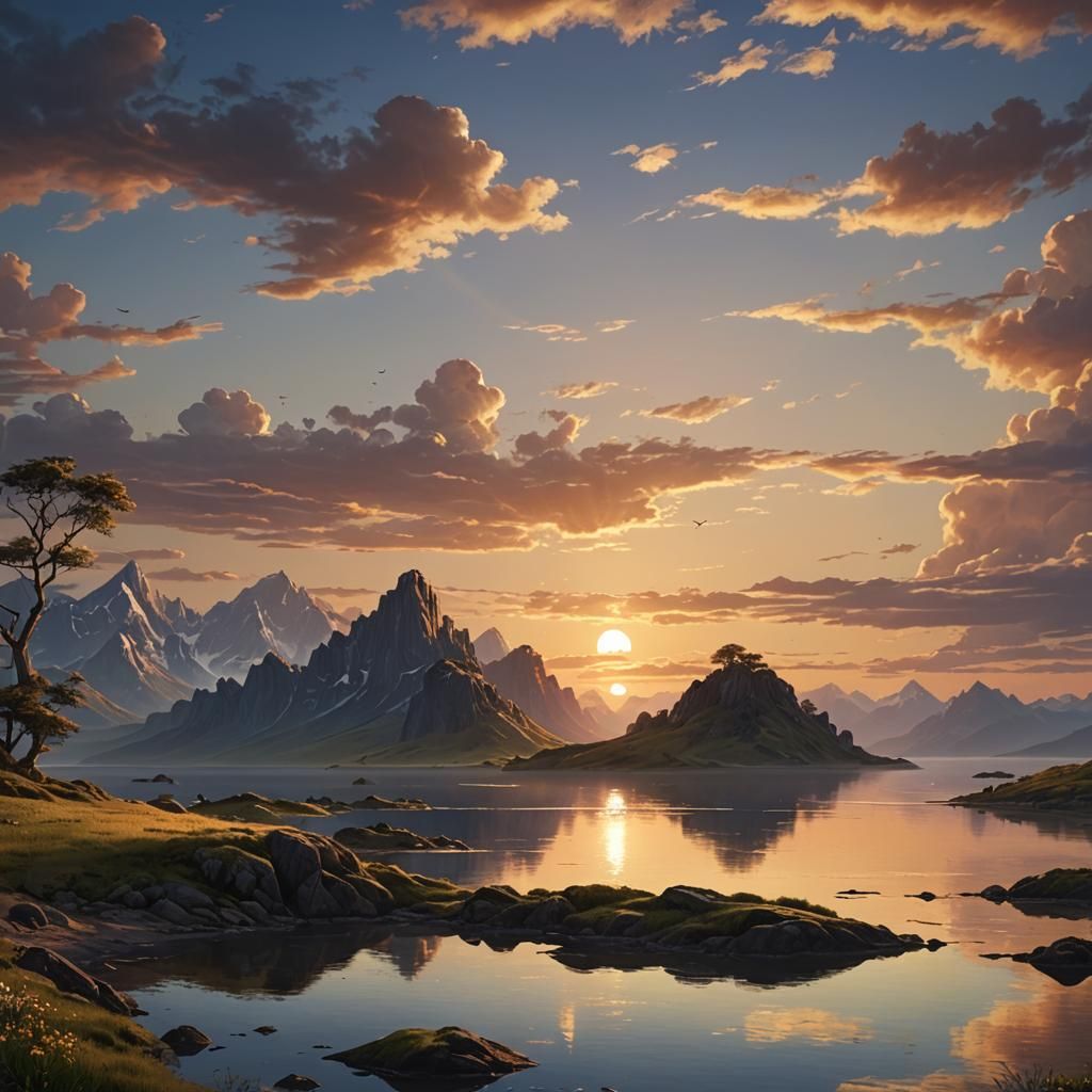 Calm and peace at sunset